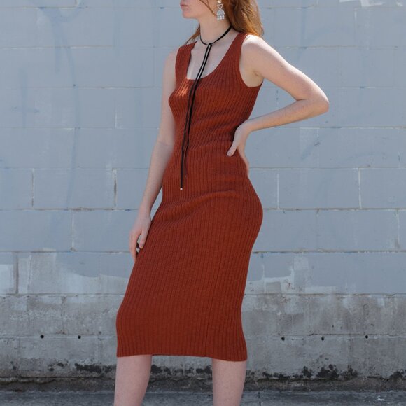 Proud Mary Rust Knit Dress - Picture 1 of 2